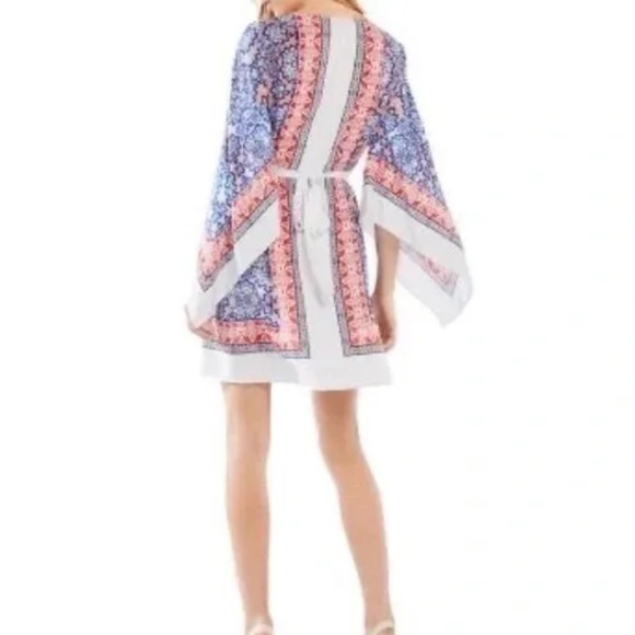 BCBG Maxazria Jenissa Blossom Kimono Sleeve Wrap Dress - Picture 2 of 11